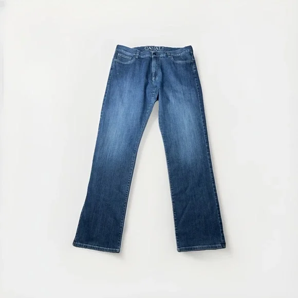 Canali 1934 Mens Jeans Size 58 Blue Italian Denim Straight Leg 38x33 Luxury - Picture 1 of 14